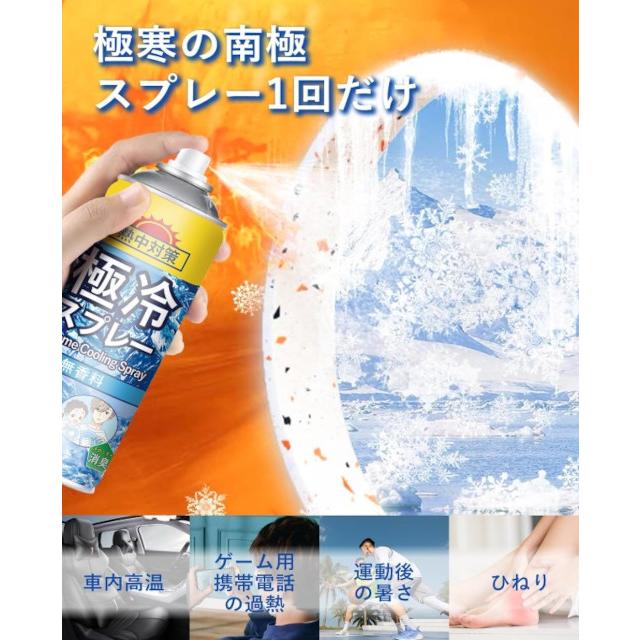 ROFA 熱中症対策Cool spray 服の上から極令スプレー 無香料 冷感