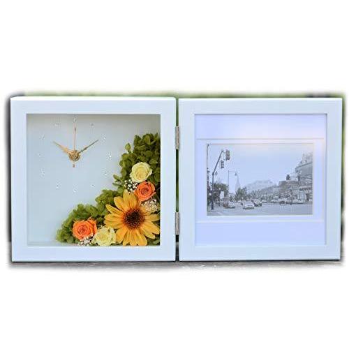 全品送料無料 Lulu S ルルズ フォトフレーム時計 プリザーブドフラワー サイズ幅17 5cm長さ6cm高さ17 5cm ひまわり Lulu S 02 人気ブランドを Www Thedailyspud Com