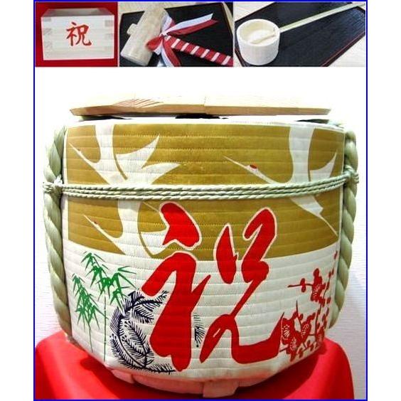 鏡開き空樽蓋取れ祝金72L上げ底36L備品付き(オリジナルデザイン樽出来ます)