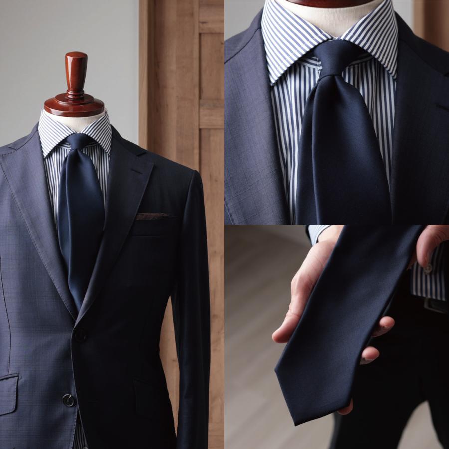 極美品　ZEGNA　ゼニア　ネクタイ　濃紺　ネイビー　無地ソリッド ネクタイ ウール ブランド 無地 Zegna TROFEO ゼニア トロフェオ