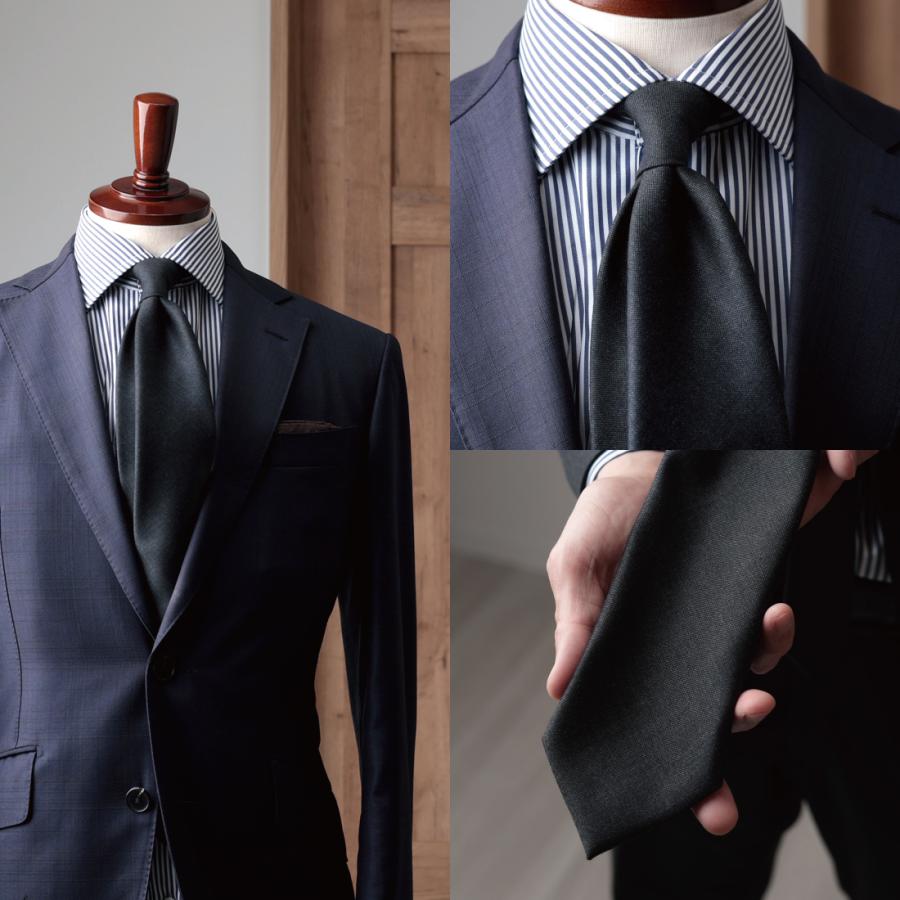 【✨極美品✨】Ermenegildo Zegna ネクタイ ブラック ソリッド 極美品 Ermenegildo Zegna エルメネジルドゼニア ネクタイ ストライプ