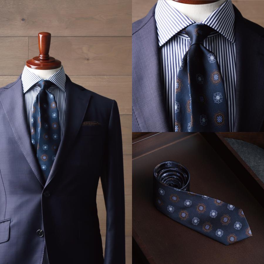 ネクタイ シルク ハイクオリティ 大柄小紋 2Colors 日本製