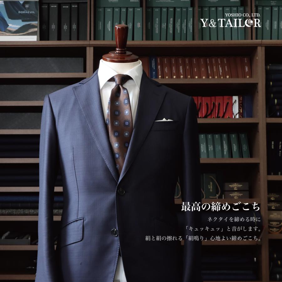 ネクタイ シルク ハイクオリティ 大柄小紋 2Colors 日本製 おしゃれ 長め ビジネス プレゼント｜y-and-tailor｜09