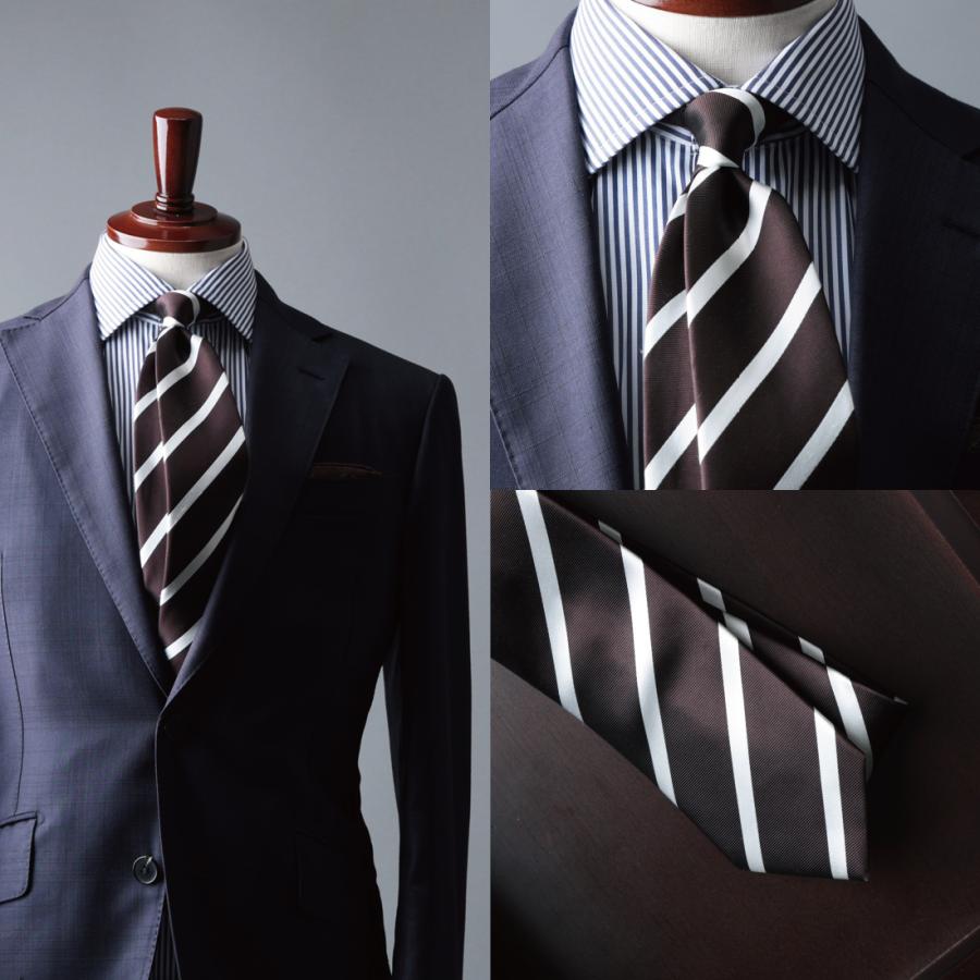ネクタイ ブランド プレミアム シルク 綾織 ストライプ 7colors