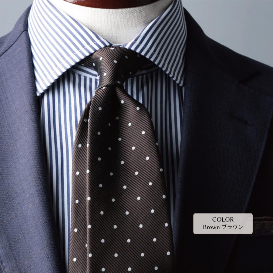 ネクタイ プレミアム シルク 100% ドット ハイクオリティ レップ