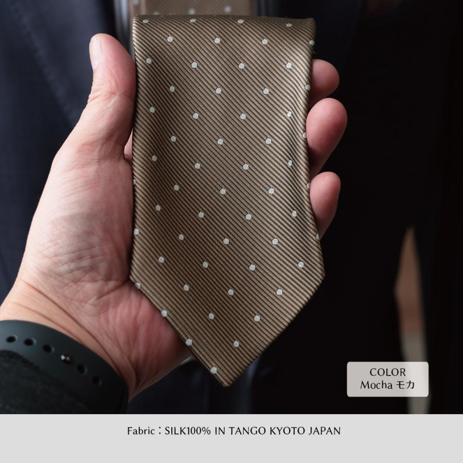 美品　ブリオーニ　ネクタイ　茶ベージュ　ドット　シルクジャガード　重厚感 ネクタイ プレミアム シルク 100% ドット ハイクオリティ レップ 京都