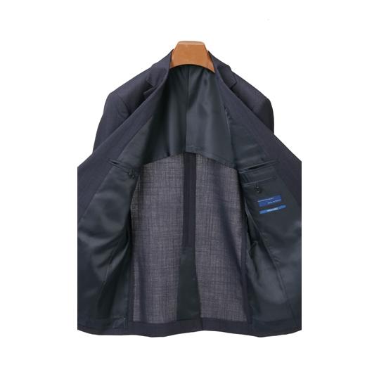 【洋服の青山】春夏 ネイビー系 スタイリッシュスーツ【ツーパンツ】 メンズ ビジネス ウォッシャブル 細身体 スリム 標準体 長袖の画像