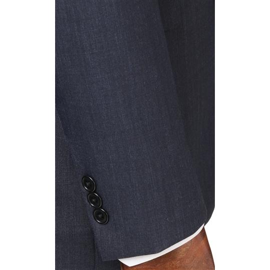 【洋服の青山】春夏 ネイビー系 スタイリッシュスーツ【ツーパンツ】 メンズ ビジネス ウォッシャブル 細身体 スリム 標準体 長袖の画像