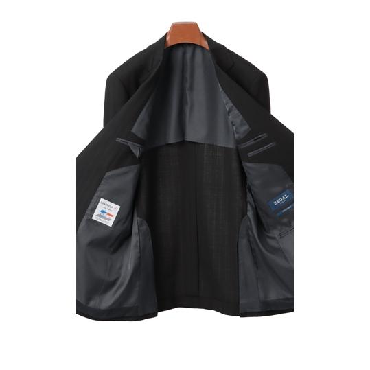 【洋服の青山】オールシーズン ネイビー系 スタンダードスーツメンズ ビジネス ストレッチ ウォッシャブル 調温調湿 透湿速乾 消臭 シワ抑制 標準体 長袖の画像