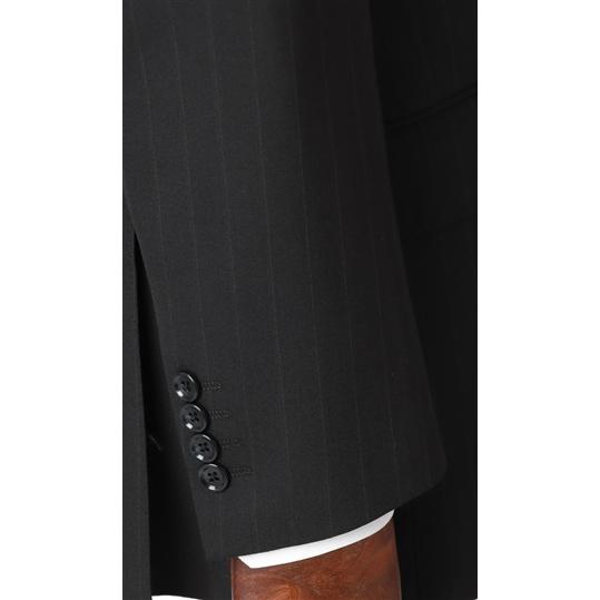 【洋服の青山】オールシーズン ネイビー系 スタンダードスーツメンズ ビジネス ストレッチ ウォッシャブル 調温調湿 透湿速乾 消臭 シワ抑制 標準体 長袖の画像