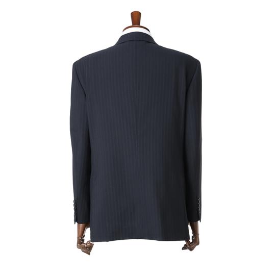 【洋服の青山】オールシーズン ネイビー系 スタンダードスーツ【ツーパンツ】メンズ ビジネス ストレッチ ウォッシャブル 標準体 調温調湿 透湿速乾 消臭の画像