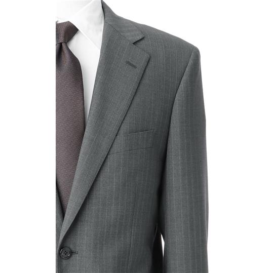【洋服の青山】オールシーズン グレー系 スタンダードスーツ【ツーパンツ】 メンズ ビジネス ストレッチ ウォッシャブル 標準体 調温調湿 透湿速乾 消臭の画像