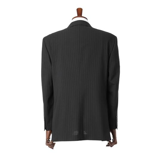 【洋服の青山】オールシーズン ブラック系 スタンダードスーツ【ツーパンツ】メンズ ビジネス ストレッチ ウォッシャブル 標準体 調温調湿 透湿速乾 消臭の画像
