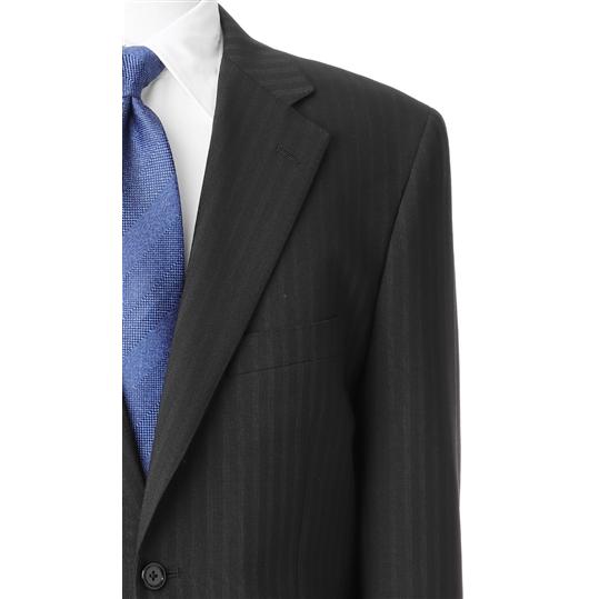 【洋服の青山】オールシーズン ブラック系 スタンダードスーツ【ツーパンツ】メンズ ビジネス ストレッチ ウォッシャブル 標準体 調温調湿 透湿速乾 消臭の画像