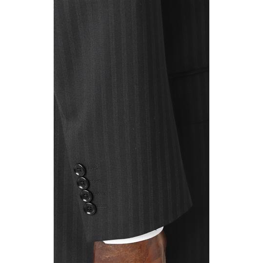 【洋服の青山】オールシーズン ブラック系 スタンダードスーツ【ツーパンツ】メンズ ビジネス ストレッチ ウォッシャブル 標準体 調温調湿 透湿速乾 消臭の画像