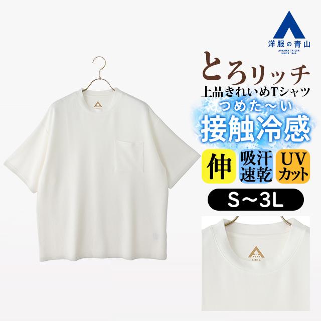AOYAMA 【洋服の青山】とろリッチ スムースTシャツ 半袖 メンズ 春夏