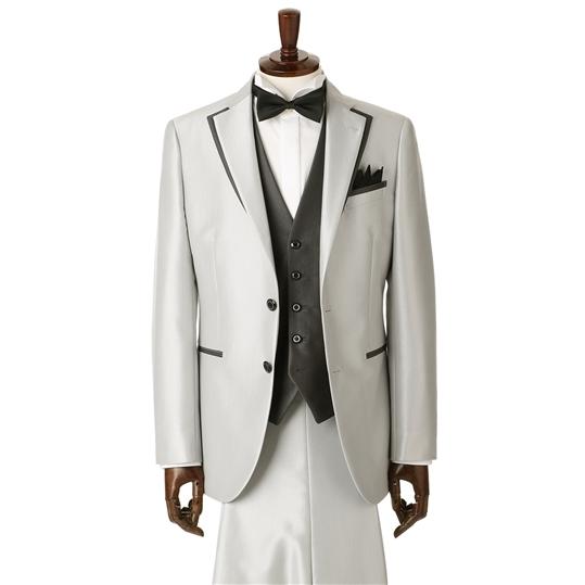 AOYAMA 【洋服の青山】A体 スーツ 秋冬用 シルバー系 シングル