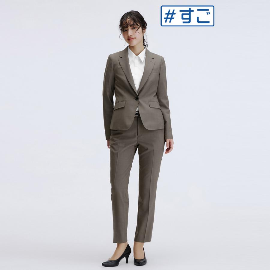 AOYAMA 【洋服の青山】裾上げ済み テーパードパンツ 春夏秋冬 ベージュ