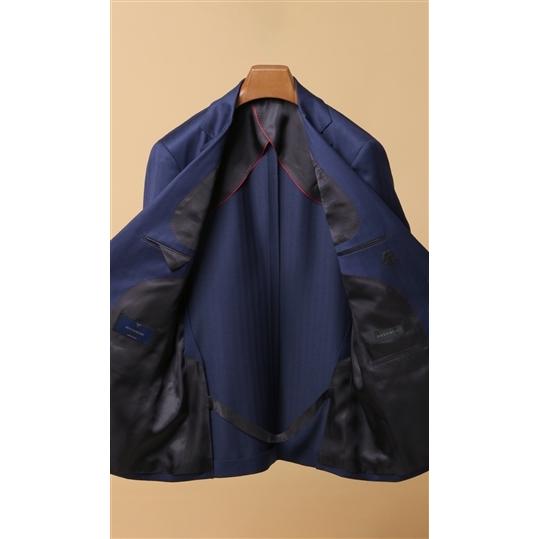 【洋服の青山】メンズ ストレッチ 20代 30代 40代 50代 入学式 ビジネス おしゃれ オールシーズン用 ブルー系 プレミアムス タイリッシュ スーツの画像