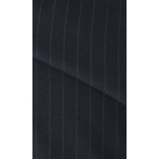 【洋服の青山】ウール100% ALFRED BROWN アルフレッドブラウン プレミアム スーツ メンズ ゆったり スタンダード 春夏 ネイビー 紺 ストライプ シングル 2ボタンの画像
