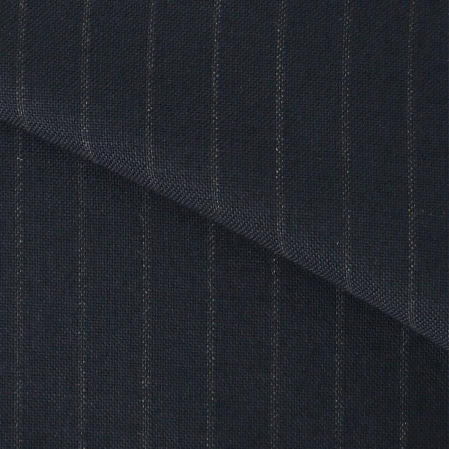 【洋服の青山】ウール100% ALFRED BROWN アルフレッドブラウン プレミアム スーツ メンズ ゆったり スタンダード 春夏 ネイビー 紺 ストライプ シングル 2ボタンの画像