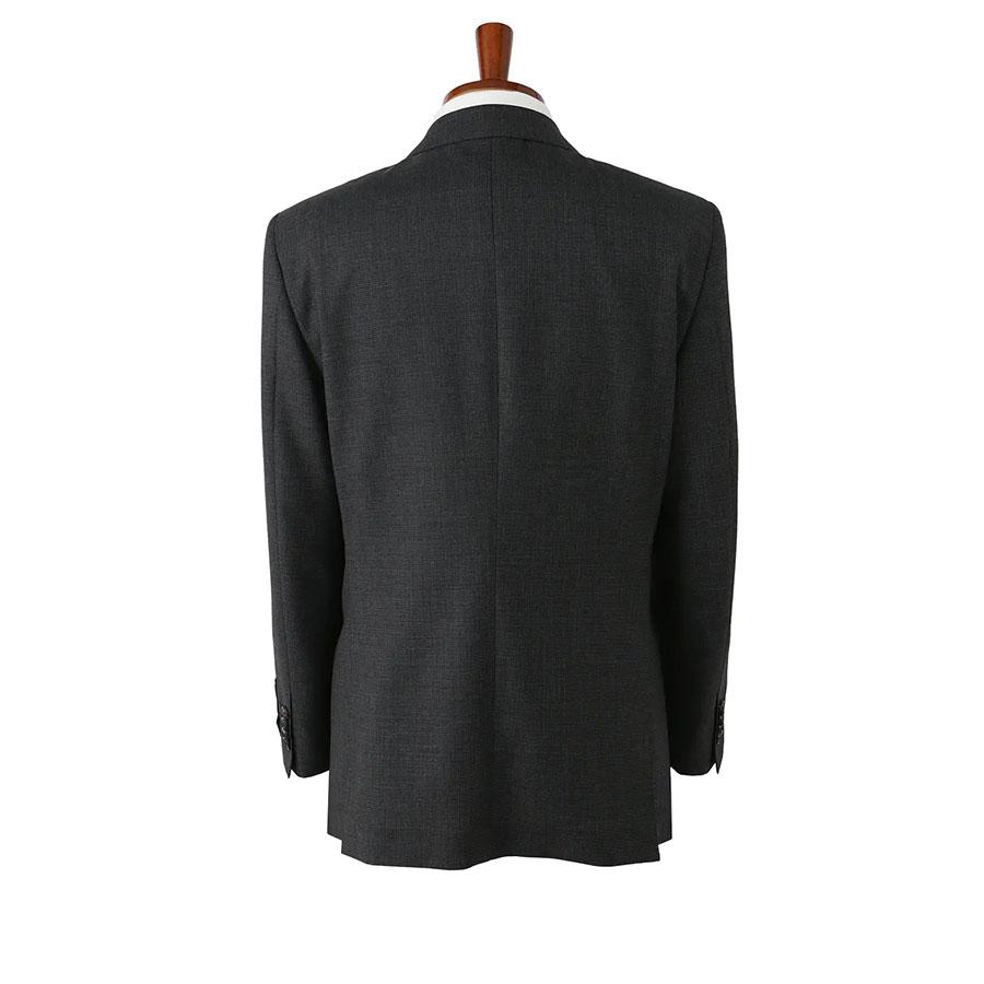 【洋服の青山】プレミアム ALFRED BROWN Fine Worsted ウール100% スーツ メンズ ゆったり 春夏 グレー 千鳥格子 大きいサイズ 2ボタン 本台場 インポート生地の画像