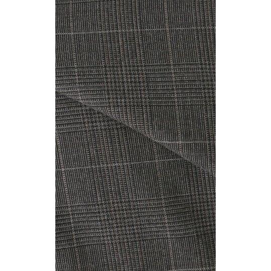 【洋服の青山】ALFRED BROWN アルフレッドブラウン ウール100% プレミアム スーツ メンズ ゆったり 春夏 ブラウン チェック 本台場 重ねボタン サイドベンツの画像