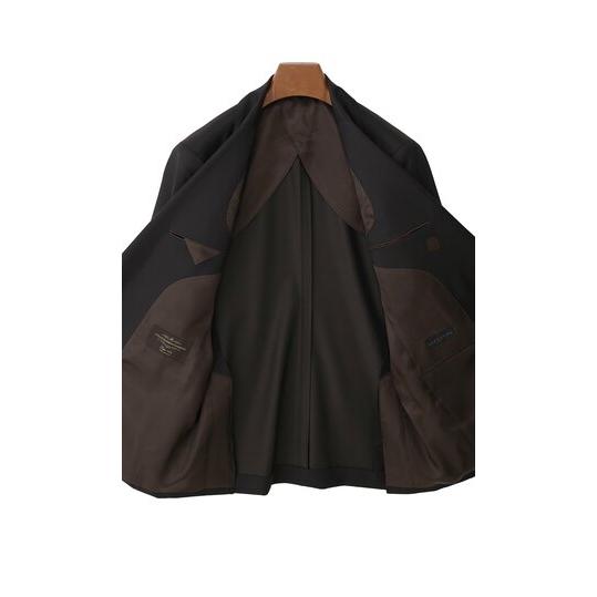 【洋服の青山】プレミアム ウール100％ カノニコ Super110's スーツ メンズ スリム 春夏 ブラウン 茶色 無地 ビジネス オフィス 通勤 出張 営業 式典 フォーマルの画像