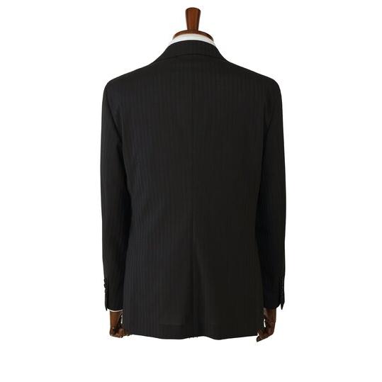 【洋服の青山】スリーピース ベスト付き スーツ メンズ 春夏秋冬 チャコールグレー ストライプ 3ピース 3ボタン段返り ワンタック ストレッチ 動きやすい 通勤の画像