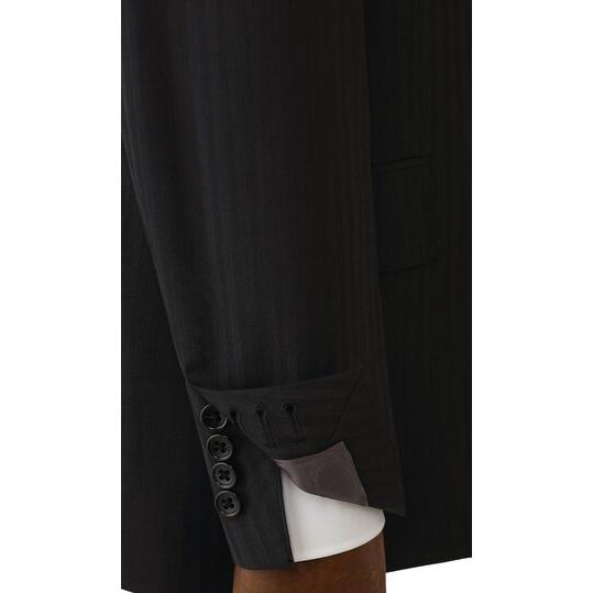 【洋服の青山】スリーピース ベスト付き スーツ メンズ 春夏秋冬 チャコールグレー ストライプ 3ピース 3ボタン段返り ワンタック ストレッチ 動きやすい 通勤の画像