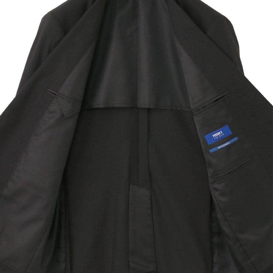 【洋服の青山】ツーパンツ スーツ メンズ スリム 春夏 グレー 灰色 ストライプ 大きいサイズ 2パンツ 動きやすい ストレッチ 伸びる シワになりにくい 洗えるの画像