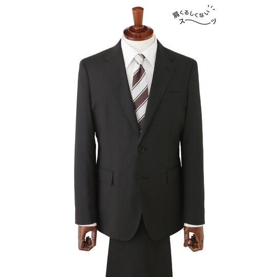 【洋服の青山】ツーパンツ スーツ メンズ スリム 春夏 グレー 灰色 ストライプ 大きいサイズ 2パンツ 動きやすい ストレッチ 伸びる シワになりにくい 洗えるの画像