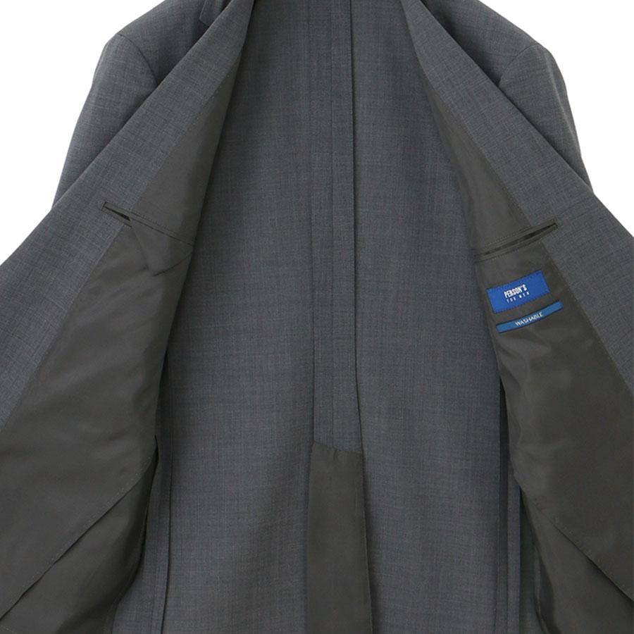 【洋服の青山】涼しい スーツ メンズ スタイリッシュ 盛夏 ミディアムグレー 清涼 接触冷感 冷たい ストレッチ 動きやすい ビジネス 通勤 出張 営業 外回り 商談の画像