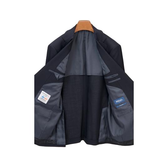 【洋服の青山】オールシーズン ネイビー系 スタンダードスーツ【ツーパンツ】【CONTROLα】 REGAL メンズ ビジネス ストレッチ ウォッシャブル 消臭 シワ抑制の画像