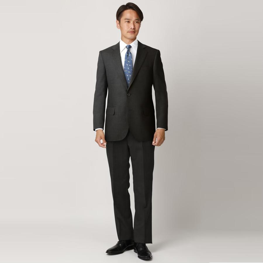 AOYAMA 【洋服の青山】スーツ メンズ 春夏 グレー ストライプ