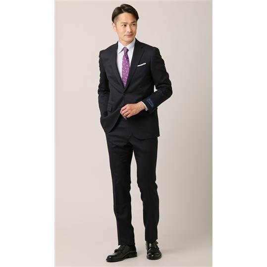 【新品未使用】HILTON メンズ スーツ セットアップ ウール 洋服の青山 AOYAMA 【洋服の青山】メンズ スーツ 秋冬用 ネイビー系 プレミアム