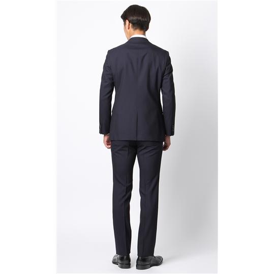 【洋服の青山】春夏用 ネイビー系 プレミアムスタイリッシュスーツ【SUITO WOOL】 HILTONの画像