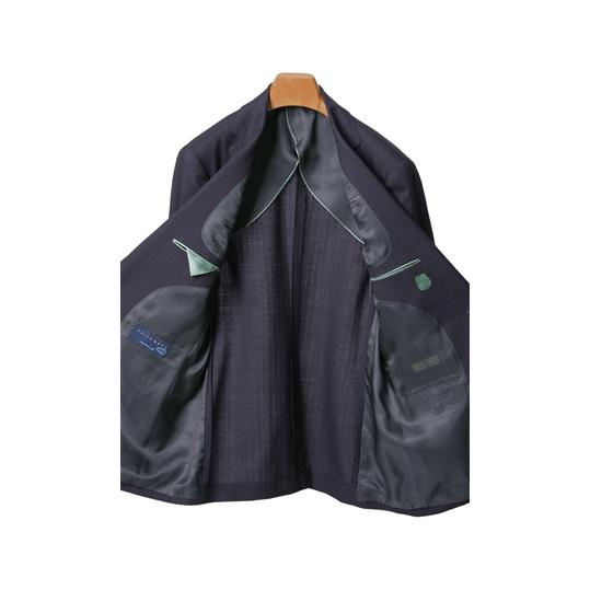 【洋服の青山】春夏用 ネイビー系 プレミアムスタイリッシュスーツ【SUITO WOOL】 HILTONの画像