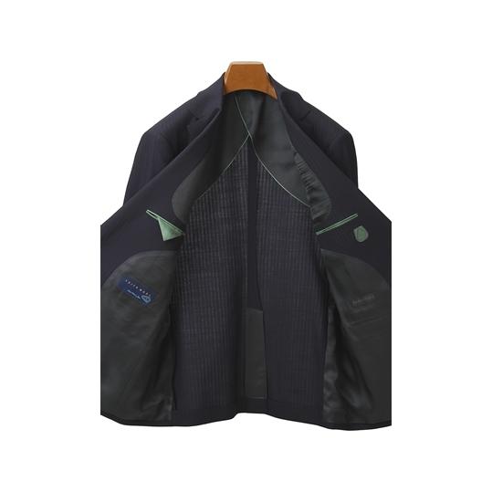 【洋服の青山】春夏用 ネイビー系 プレミアムスタイリッシュスーツ【SUITO WOOL】 HILTONの画像