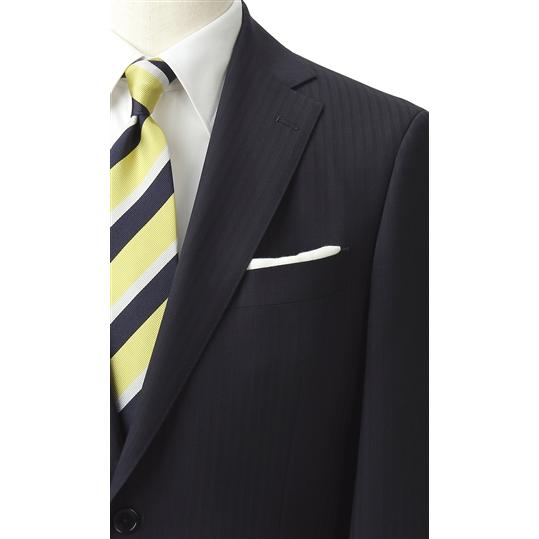 【洋服の青山】春夏用 ネイビー系 プレミアムスタイリッシュスーツ【SUITO WOOL】 HILTONの画像