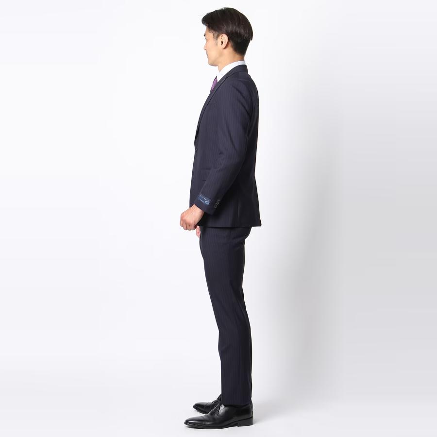 【洋服の青山】メンズ スーツ 春夏 ネイビー系 プレミアムスタイリッシュスーツ【SUITO WOOL】紳士服 メンズスーツ 男性 紳士服 ビジネス 長袖 標準体の画像