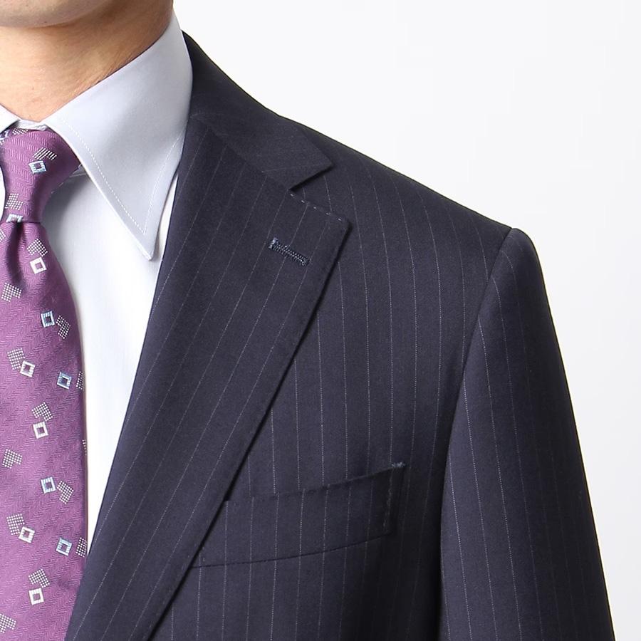 【洋服の青山】メンズ スーツ 春夏 ネイビー系 プレミアムスタイリッシュスーツ【SUITO WOOL】紳士服 メンズスーツ 男性 紳士服 ビジネス 長袖 標準体の画像