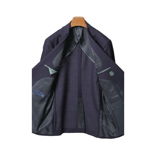 【洋服の青山】メンズ スーツ 春夏 ネイビー系 プレミアムスタイリッシュスーツ【SUITO WOOL】紳士服 メンズスーツ 男性 紳士服 ビジネス 長袖 標準体の画像