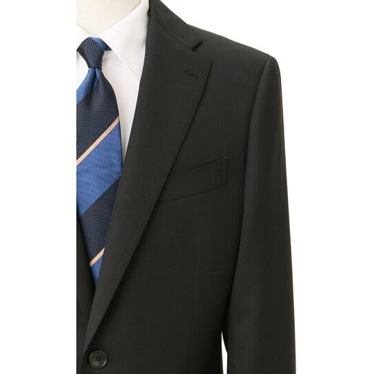 【洋服の青山】ツーパンツ メンズ スーツ 春夏秋冬 ブラック プレミアム スリム スーツ ストレッチ 男性 紳士服 ビジネス 2ボタン 最高級 洗える パンツ2着の画像