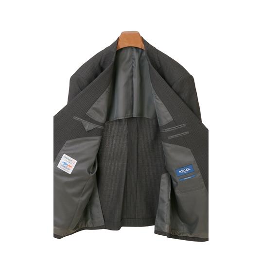 【洋服の青山】メンズ オールシーズン用 グレー系 スタンダードスーツ【ツーパンツ】【キング】【CONTROLα】 REGALの画像