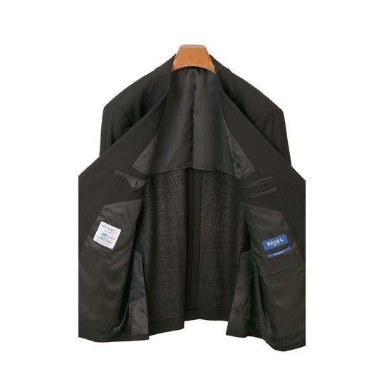 【洋服の青山】メンズ オールシーズン用 ブラック系 スタンダードスーツ【ツーパンツ】【キング&トール】【CONTROLα】 REGALの画像