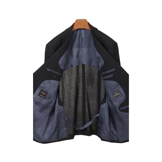 【洋服の青山】 メンズ スーツ 春夏用 ネイビー系 プレミアムスタンダードスーツ【MIYUKI SLOW WEAVE】 Savile Rowの画像