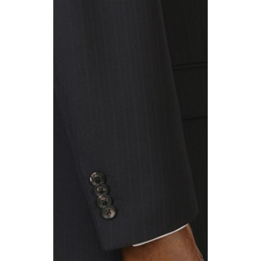 【洋服の青山】 メンズ スーツ 春夏用 ネイビー系 プレミアムスタンダードスーツ【MIYUKI SLOW WEAVE】 Savile Rowの画像