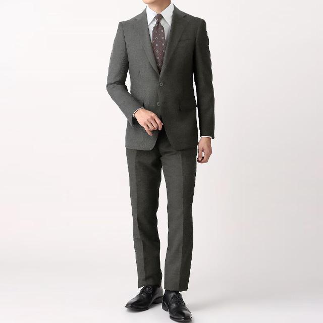 AOYAMA 【洋服の青山】スーツ メンズ スリム 春夏用 グレー チェック