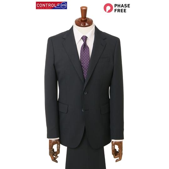 【洋服の青山】オールシーズン ネイビー系 スタイリッシュスーツ【CONTROLα】 PERSON'S FOR MEN メンズ ビジネス ウォッシャブル ストレッチ 消臭の画像